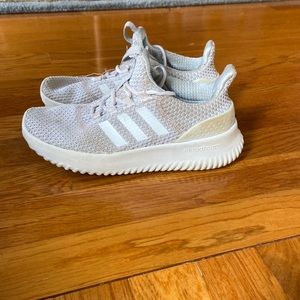 White Adidas Cloudfoam Shoes Size Girls 3.5